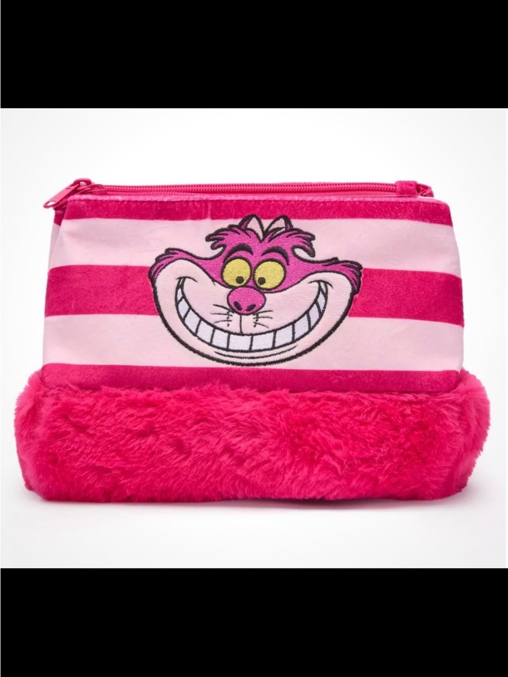 Disney - Pink Striped Cheshire Cat Travel Case NWOT
